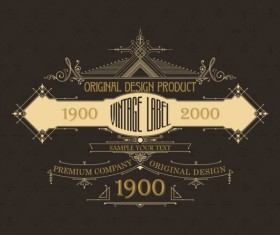 Vintage labels classical styles vectors set 14