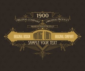 Vintage labels classical styles vectors set 15
