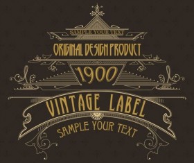 Vintage labels classical styles vectors set 17