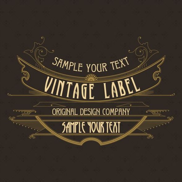 Vintage labels classical styles vectors set 18