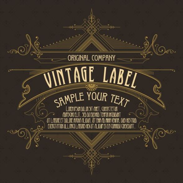 Vintage labels classical styles vectors set 20