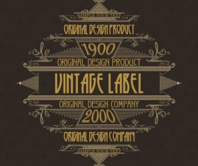 Vintage labels classical styles vectors set 22