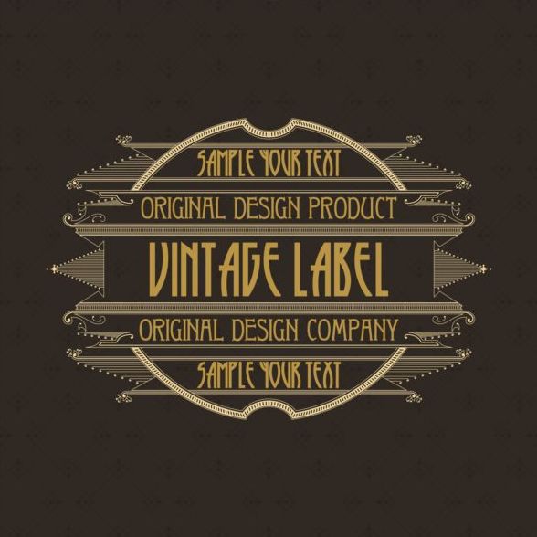 Vintage labels classical styles vectors set 23