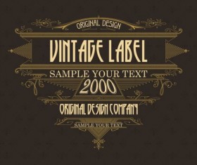 Vintage labels classical styles vectors set 24