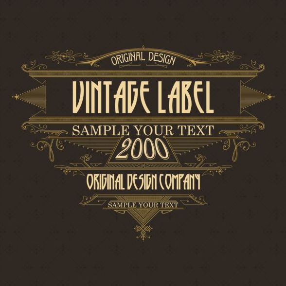 Vintage labels classical styles vectors set 24