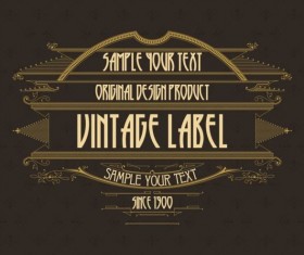 Vintage labels classical styles vectors set 25