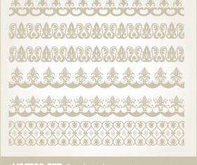 Vintage ornaments borders design set 03