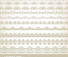 Vintage ornaments borders design set 04