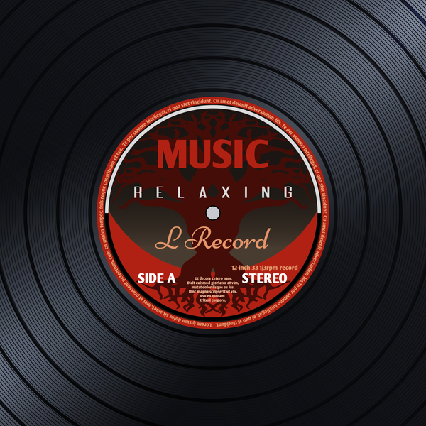 Vinyl record with music background vector