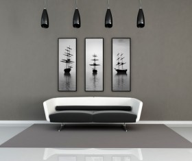 Wall decoration and sofa furnishings Stock Photo