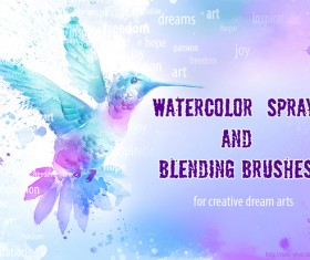 Watercolor spray and blending Photoshop Brushes