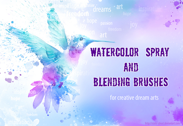 Watercolor spray and blending Photoshop Brushes