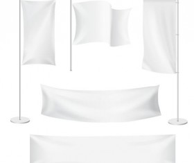 White flag design vector set 01