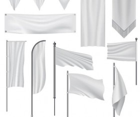 White flag design vector set 03