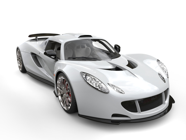 White sports car HD picture free download