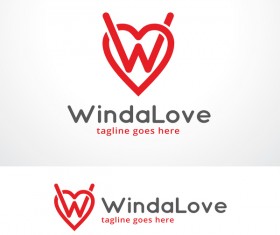 Winda Love logo vector