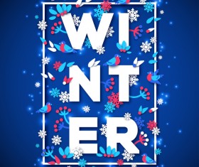 Winter blue background vector