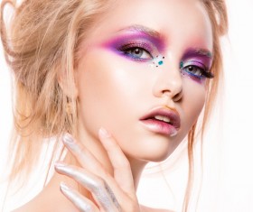 Young female model eye makeup HD picture 01