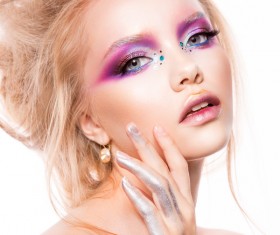 Young female model eye makeup HD picture 02