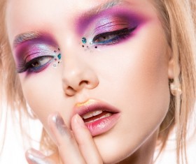 Young female model eye makeup HD picture 04