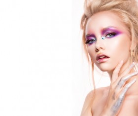 Young female model eye makeup HD picture 07