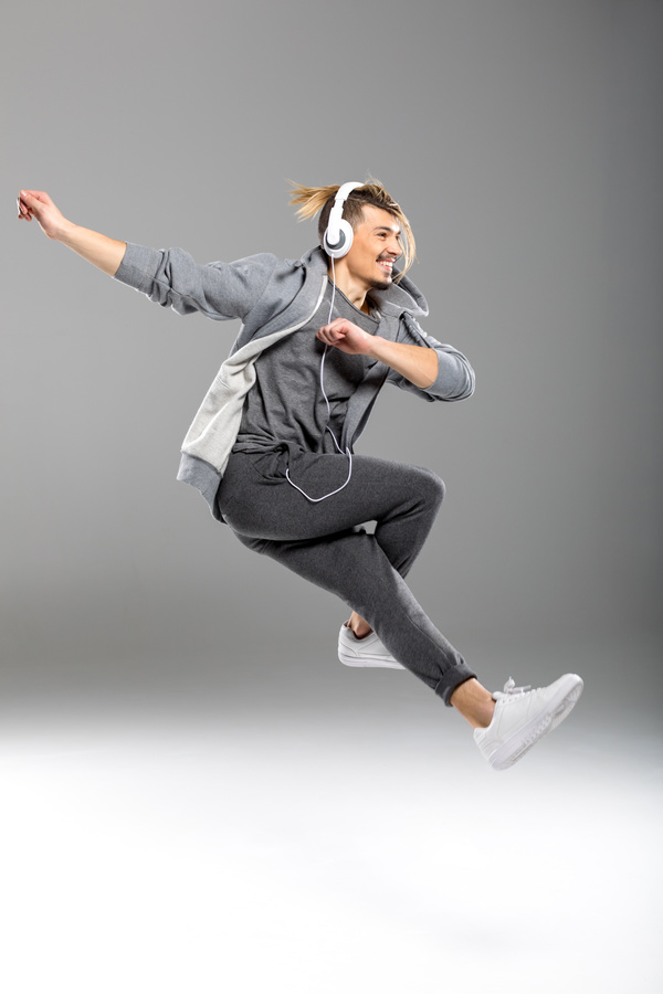Young people who dance with music Stock Photo