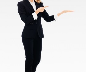 Young woman gestures Stock Photo