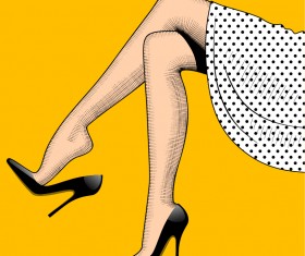 beautiful female legs vector material 01