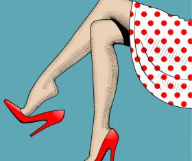 beautiful female legs vector material 04