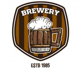 beer label and brewery emblem vector