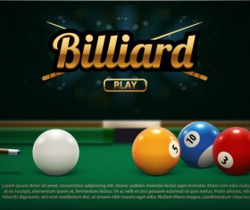 billiard play theme background vectors 02