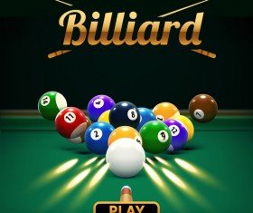 billiard play theme background vectors 04