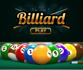 billiard play theme background vectors 06