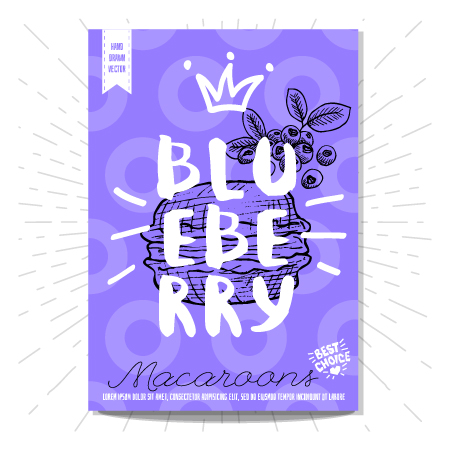 blueberry poster template vector