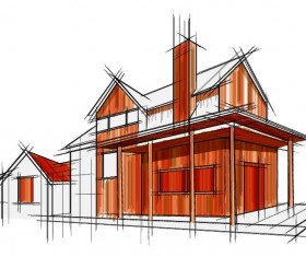 building draft blueprint sketch vector material 02