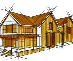 building draft blueprint sketch vector material 03