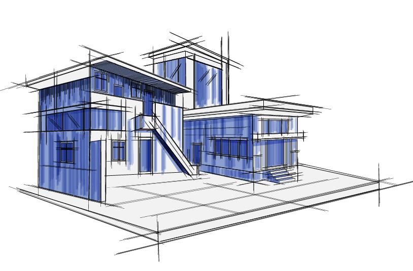 building draft blueprint sketch vector material 06