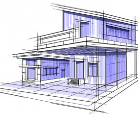 building draft blueprint sketch vector material 08