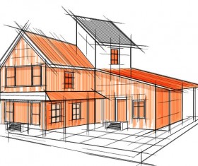 building draft blueprint sketch vector material 10