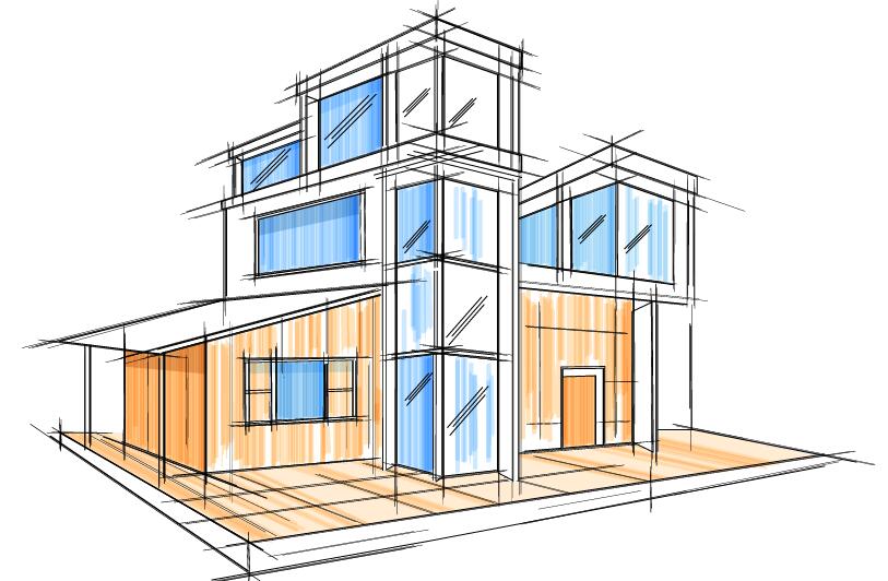 building draft blueprint sketch vector material 11