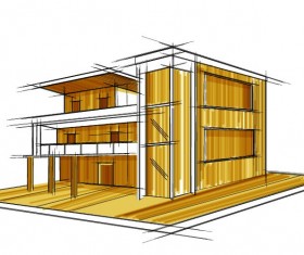 building draft blueprint sketch vector material 12