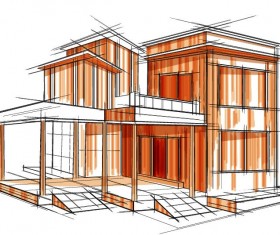 building draft blueprint sketch vector material 20
