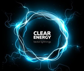 clear energy vector lightnings background