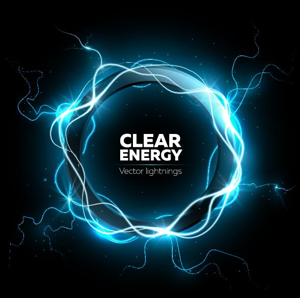 clear energy vector lightnings background