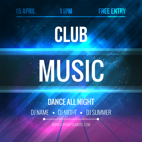 club music party flyer vectors 01