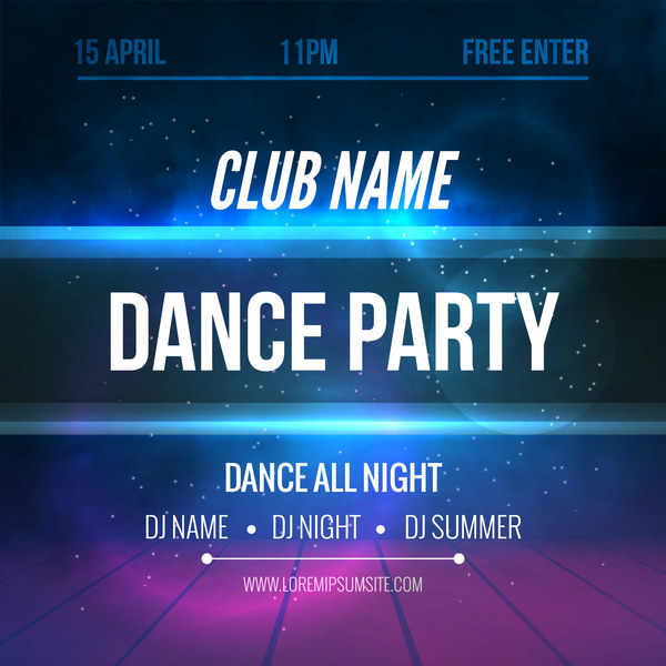 club music party flyer vectors 02