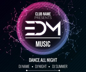 club music party flyer vectors 03