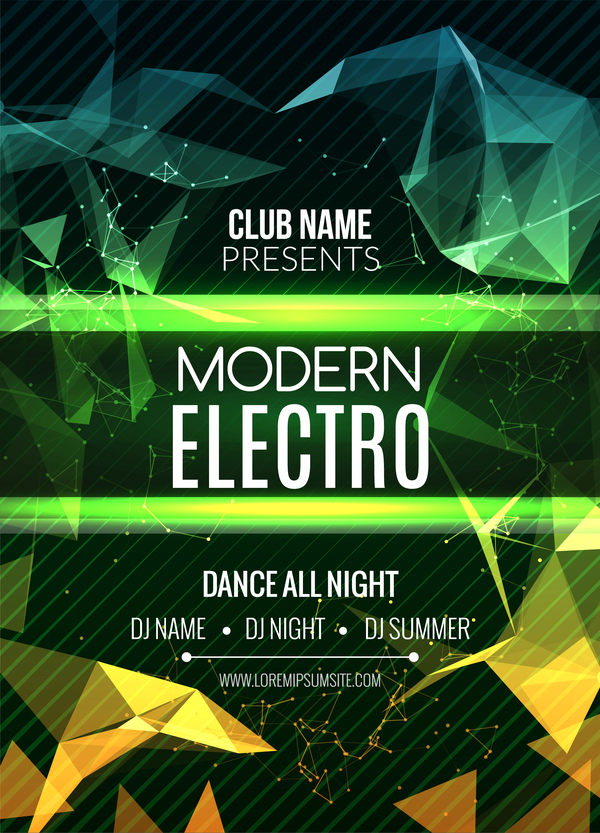 club music party flyer vectors 04