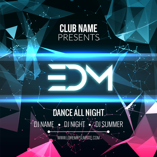 club music party flyer vectors 05