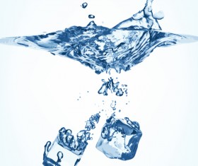 ice cubes with water background vector 03